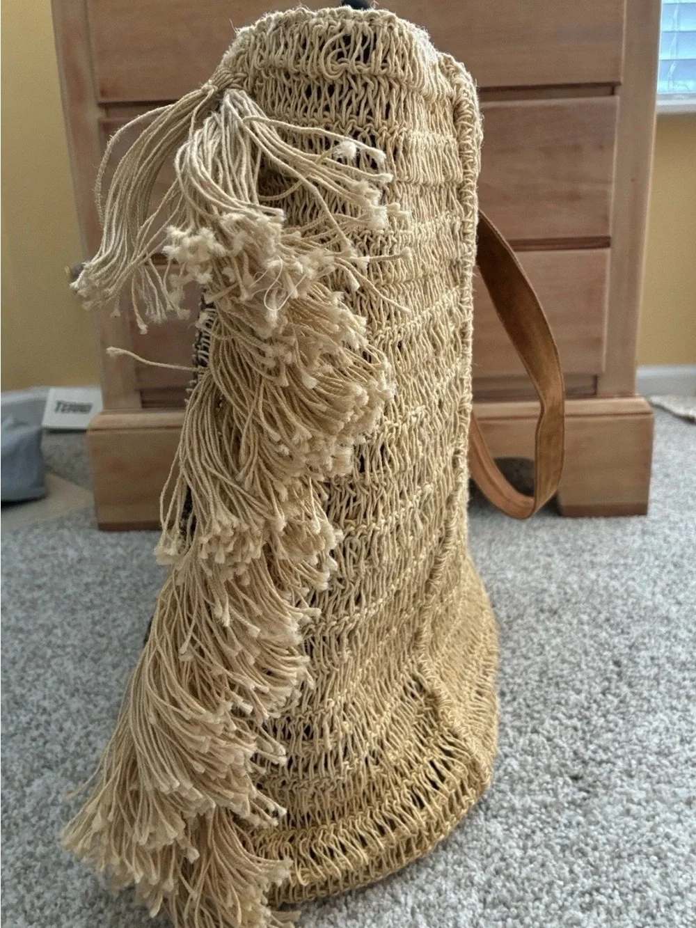 Macchia di Ruggine OVERSIZED SQUARE JUTE TOTE- CHARCOAL NWT! - Picture 8 of 13